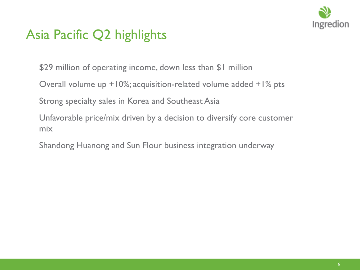 Ingredion  Second Quarter 2017 Earnings Call slide image #7