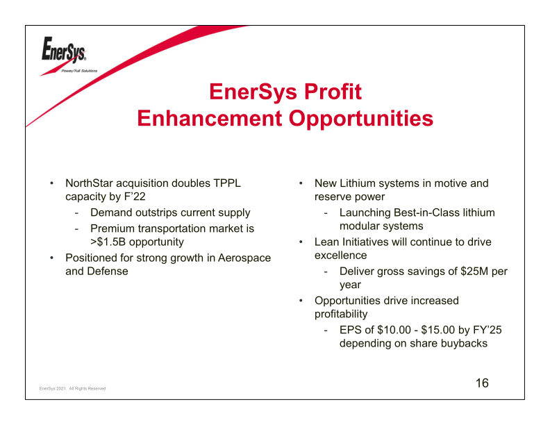 Enersys  Company Presentation slide image #18