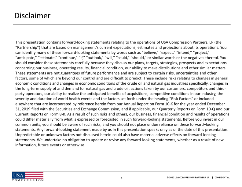 Usa Compression Partners, Lp 2020 Wells Fargo Virtual Midstream and Utility Symposium slide image #3