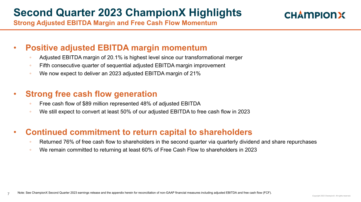 Championx Earnings Conference Call Second Quarter 2023 slide image #8