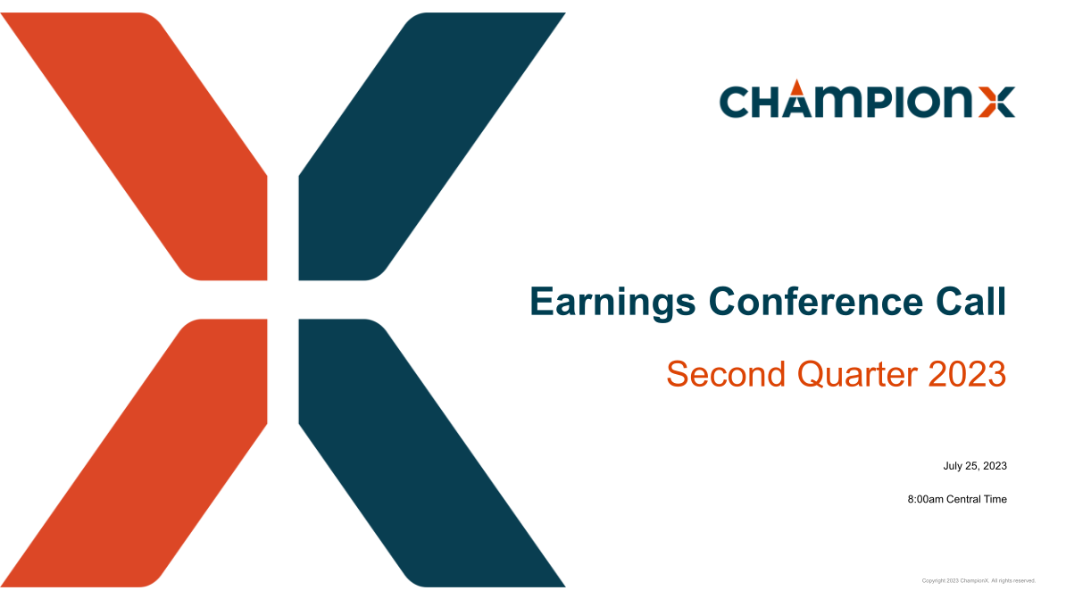 Championx Earnings Conference Call Second Quarter 2023 image