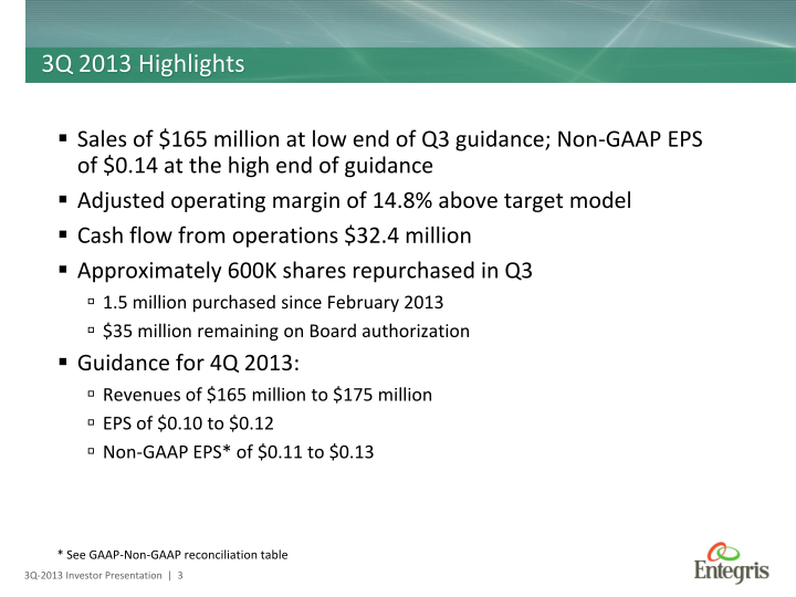 Earnings Summary Third Quarter Fy 2013 slide image #4