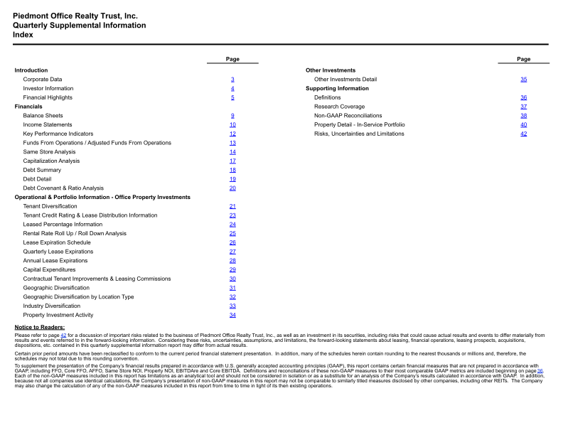 Piedmont Quarterly Supplemental Information slide image #3