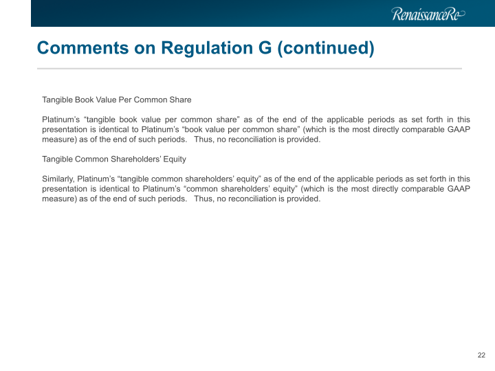 Renaissance Re Agreed Acquisition of Platinum Underwriters Investor Presentation slide image #23