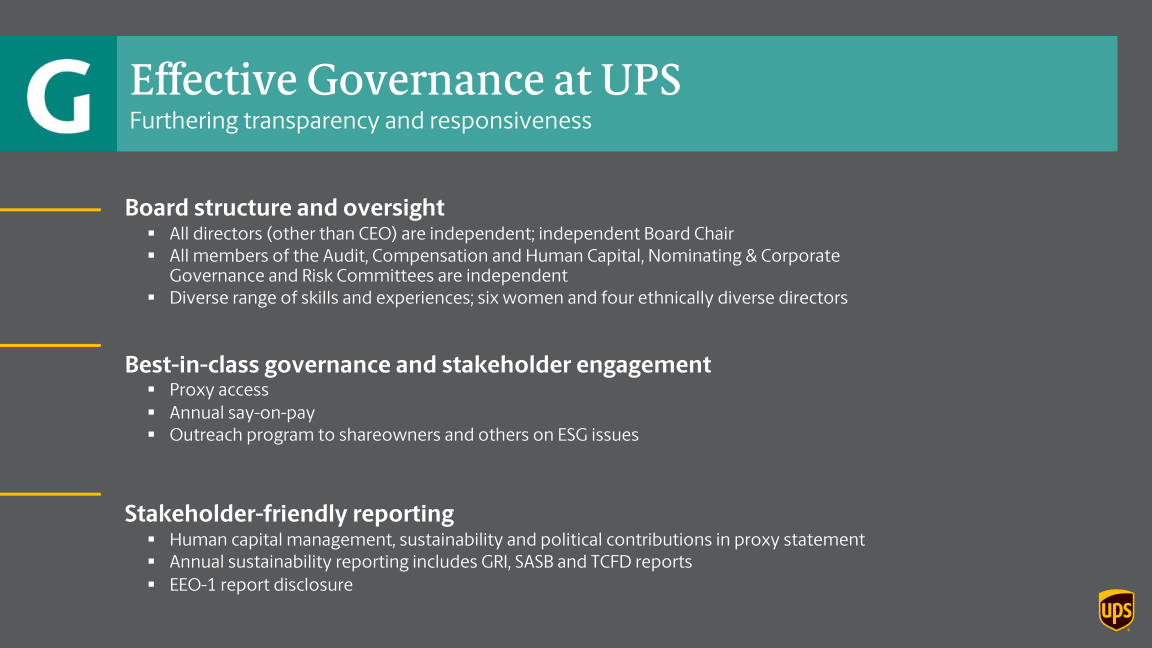 Ups ESG_Strategy Company Presentation slide image #7