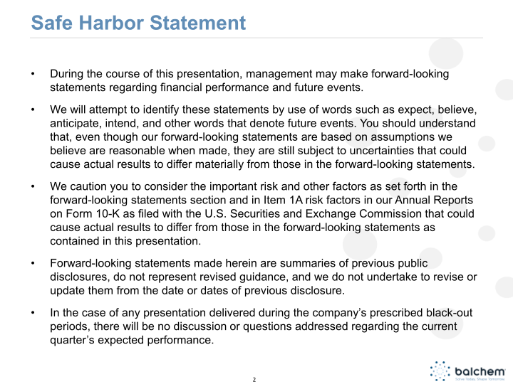 Balchem CJS Securities Investor Conference Presentation slide image #3