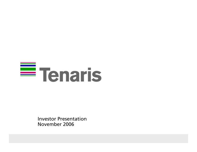 Tenaris Investor Presentation image