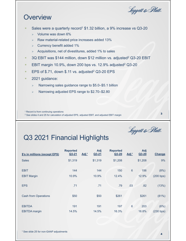 Third Quarter Summary Financial Information slide image #3