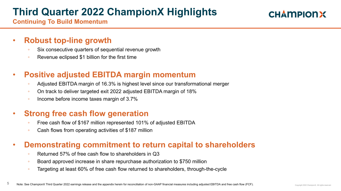 Earnings Conference Call Third Quarter 2022 slide image #6