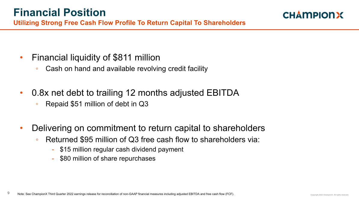 Earnings Conference Call Third Quarter 2022 slide image #10