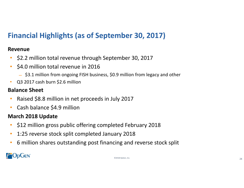 OpGen Corporate Presentation slide image #25