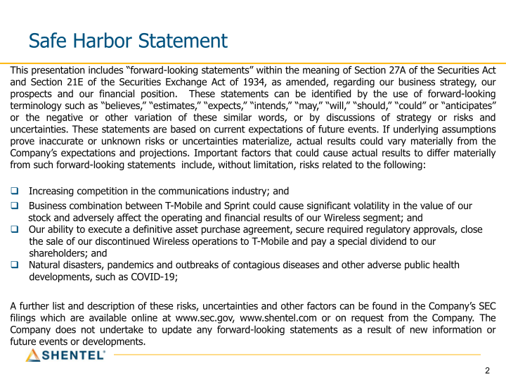 Shenandoah Telecommunications Company March 2021 slide image #3