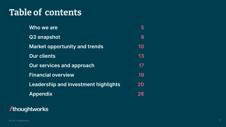 Thoughtworks Q3 2021 Investor Presentation slide image #5