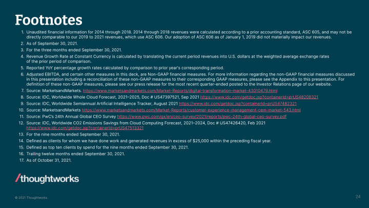 Thoughtworks Q3 2021 Investor Presentation slide image #25