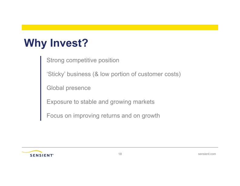 Sensient Technologies Corporation slide image #19