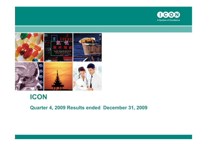 ICON Quarter 4, 2009 Results ended December 31, 2009 image