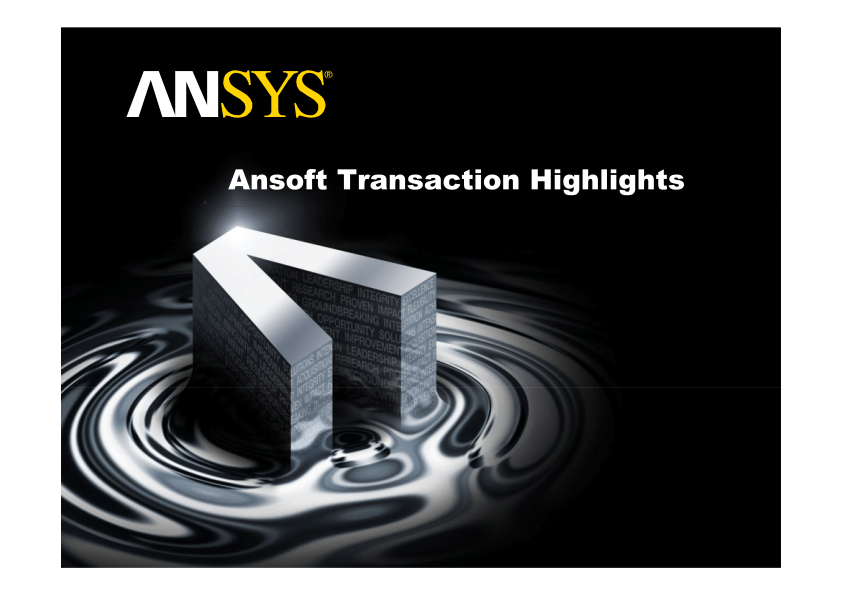 Ansoft Transaction Highlights image