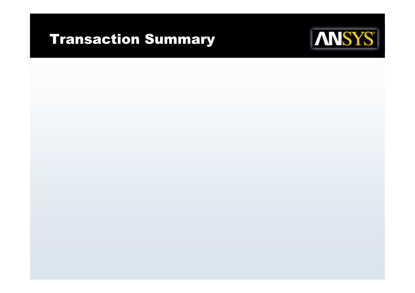 Ansoft Transaction Highlights slide image #5