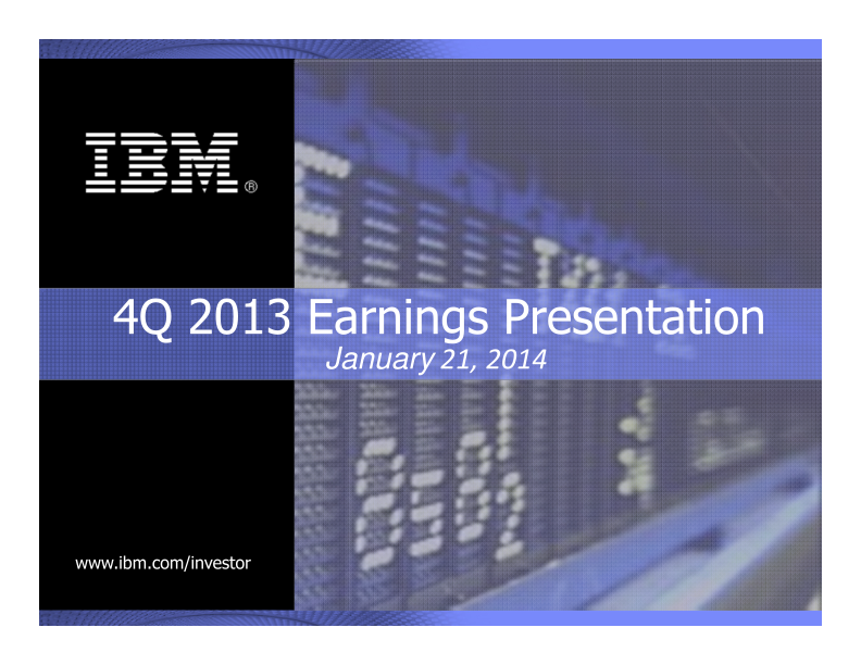 4Q 2013 Earnings Presentation image