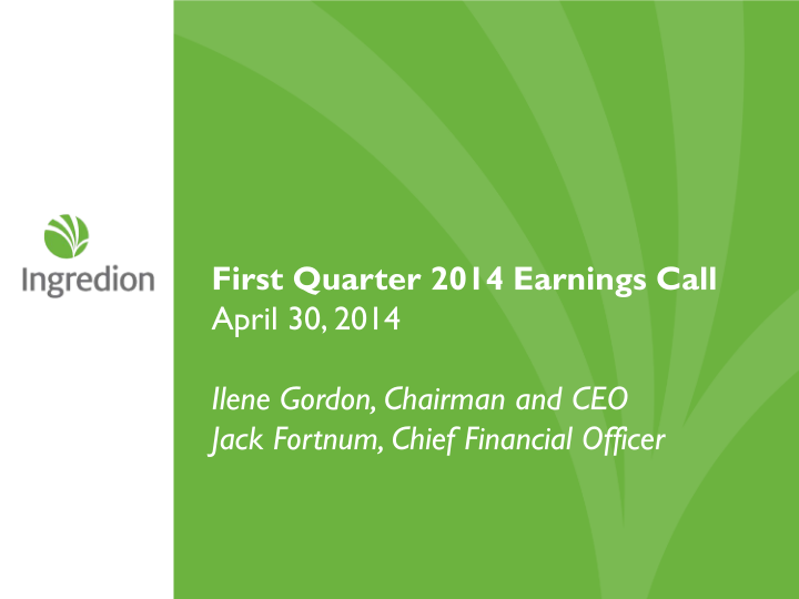 First Quarter 2014 Earnings Call image