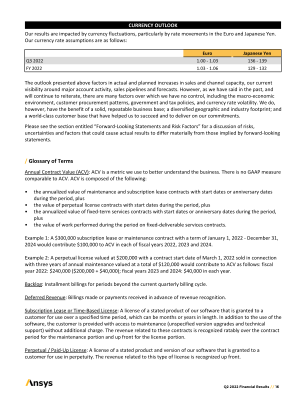 ANSYS Second	Quarter	2022	Earnings Prepared	Remarks slide image #17