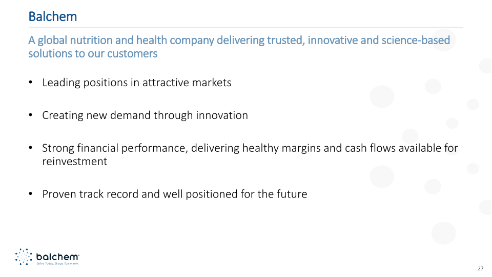 Balchem Investor Presentation Q2 2023 slide image #28