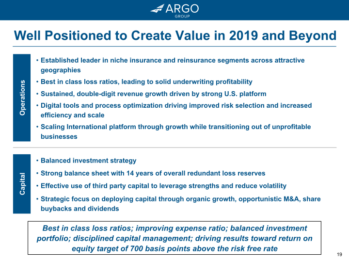 Argo Group 2018 Investor Presentation Q4 slide image #20