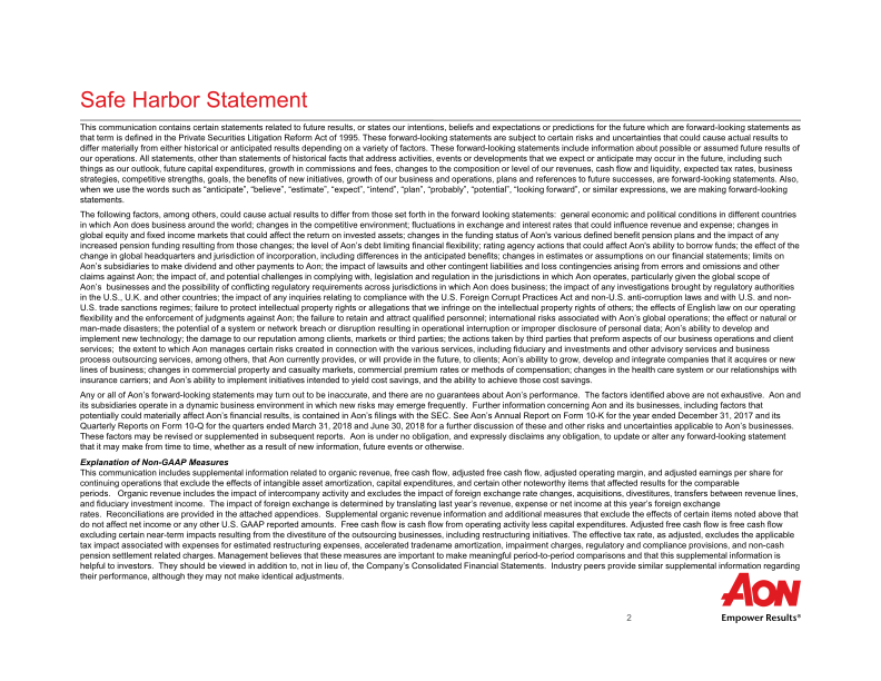 Aon Plc Second Quarter 2018 Results  slide image #4