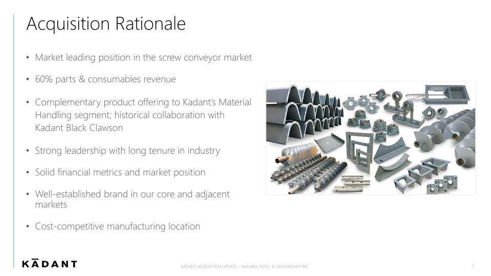 Acquisition of Kws Manufacturing Company, Ltd. slide image #8