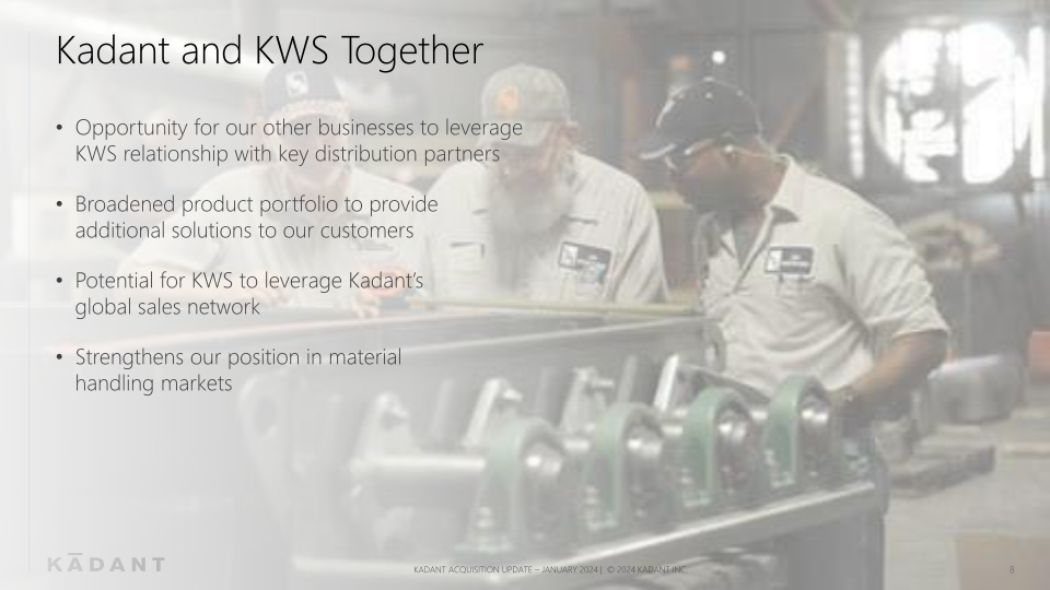 Acquisition of Kws Manufacturing Company, Ltd. slide image #9