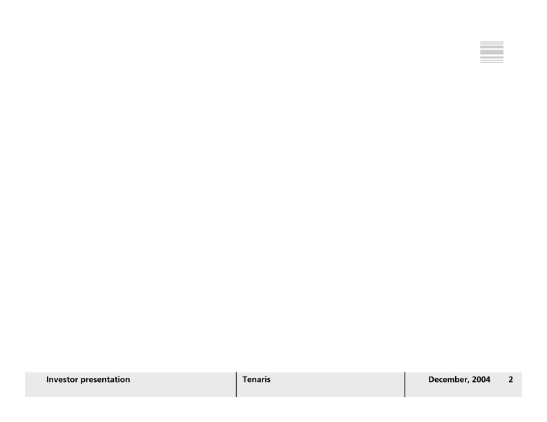 Investor Presentation Tenaris slide image #3