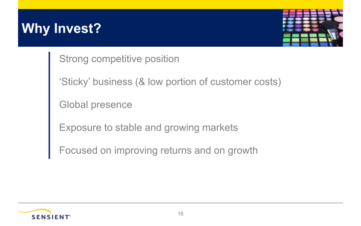 Sensient Fourth Quarter 2020 Investor Presentation slide image #19