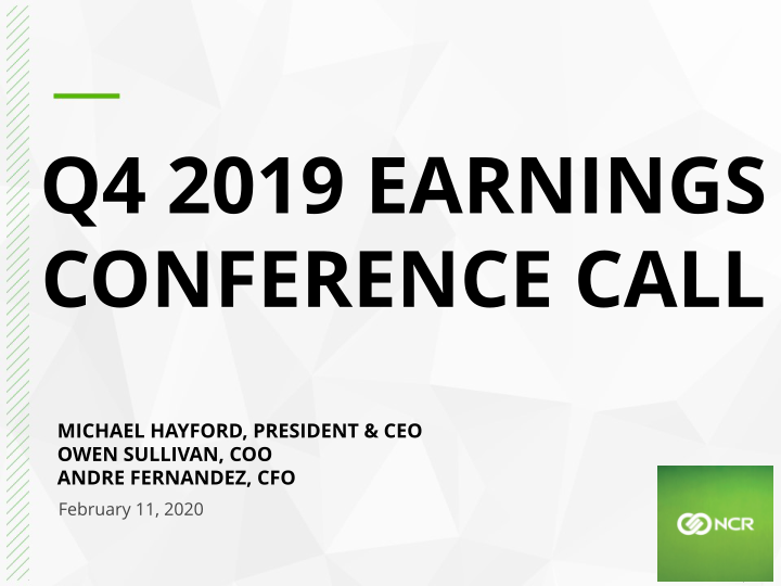 Q4 2019 Earnings Conference Call image