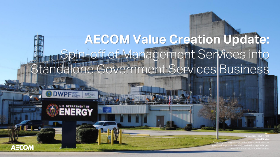 AECOM Value Creation Update: Spin-off of Management Services into Standalone Government Services Business image