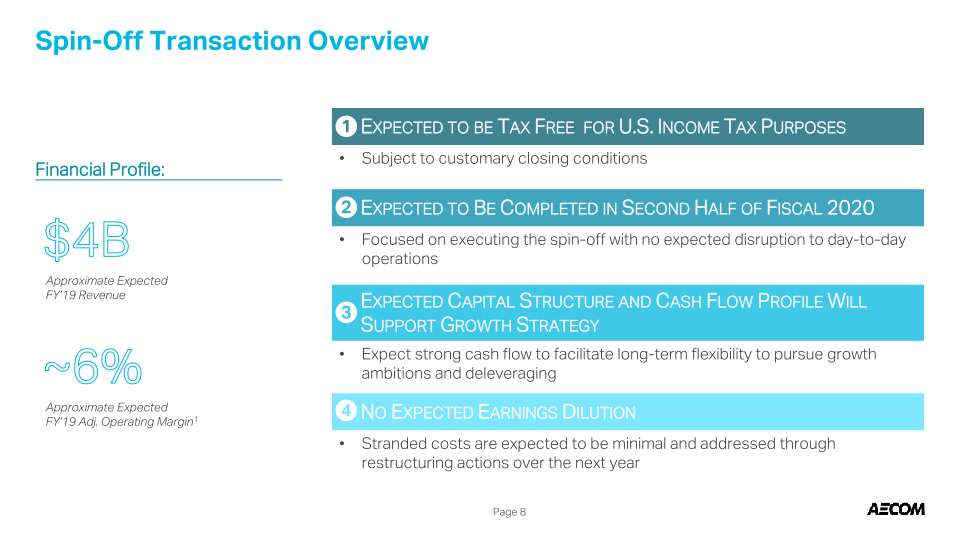 AECOM Value Creation Update: Spin-off of Management Services into Standalone Government Services Business slide image #10