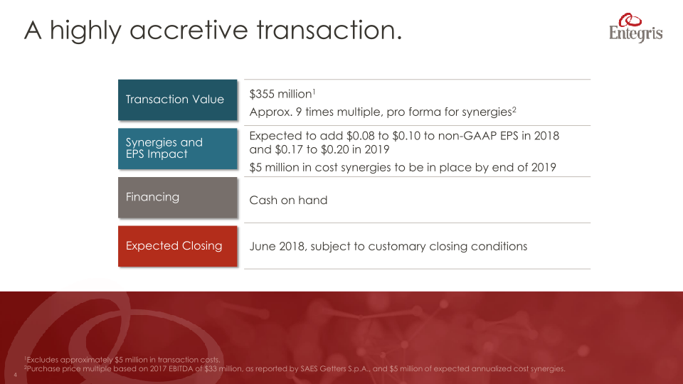 Entegris to Acquire SAES Pure Gas business  slide image #5