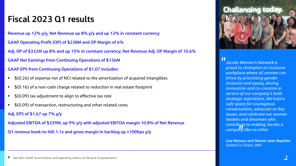 Jacobs Fiscal 2023 First Quarter Results slide image #10