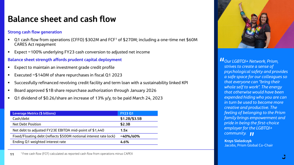 Jacobs Fiscal 2023 First Quarter Results slide image #12