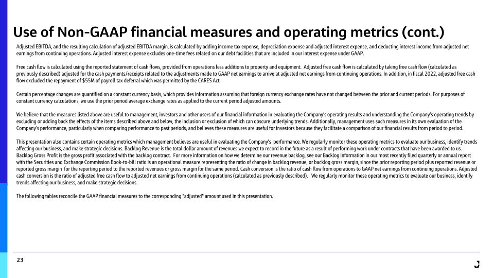 Jacobs Fiscal 2023 First Quarter Results slide image #24