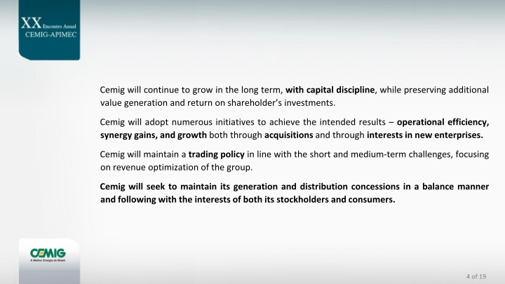 Cemig Guidance for 2015–2019 Company Presentation slide image #5