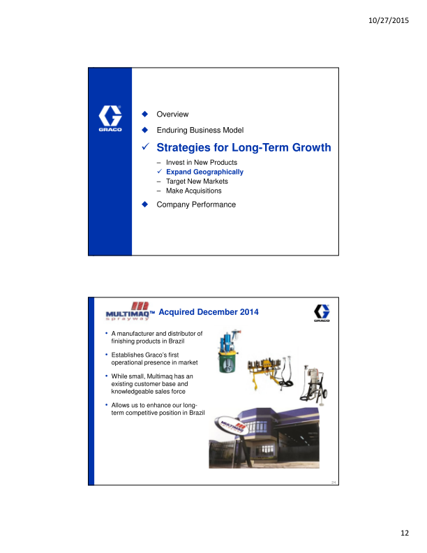 Investor Presentation Third Quarter 2015 slide image #13