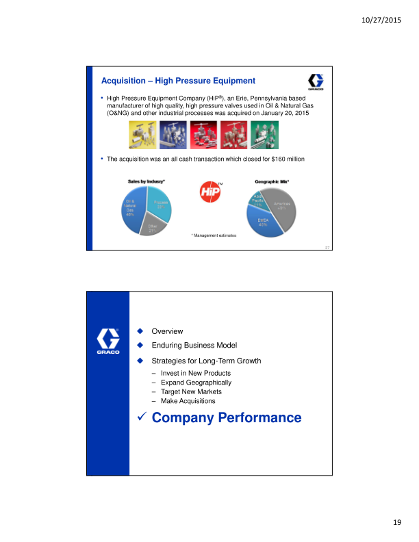 Investor Presentation Third Quarter 2015 slide image #20