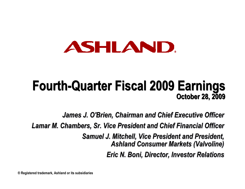 Fourth-Quarter Fiscal 2009 Earnings image