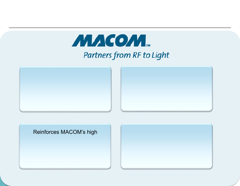 Macom Announces Definitive Agreement to Acquire Bin Optics Corporation slide image #11