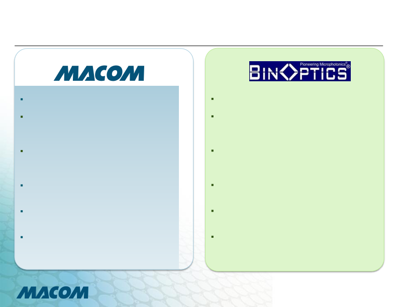 Macom Announces Definitive Agreement to Acquire Bin Optics Corporation slide image #5