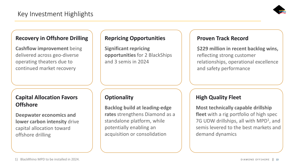 Diamond Offshore Investor Update slide image #14