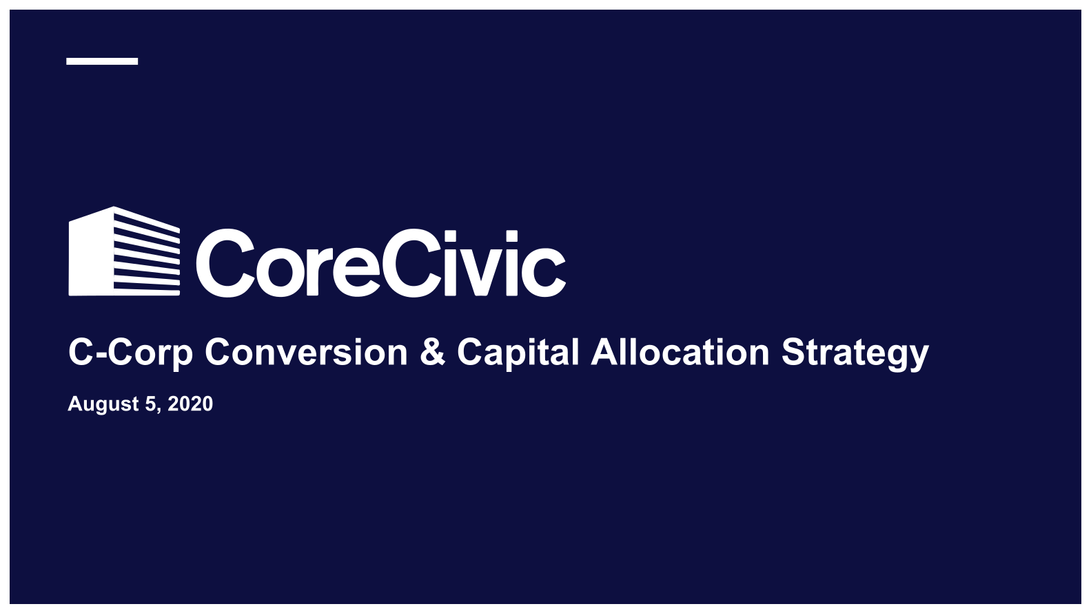 C-Corp Conversion & Capital Allocation Strategy image