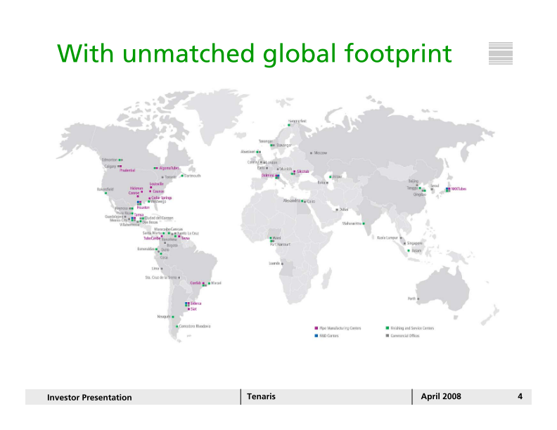 Tenaris Investor Presentation April 2008 slide image #5