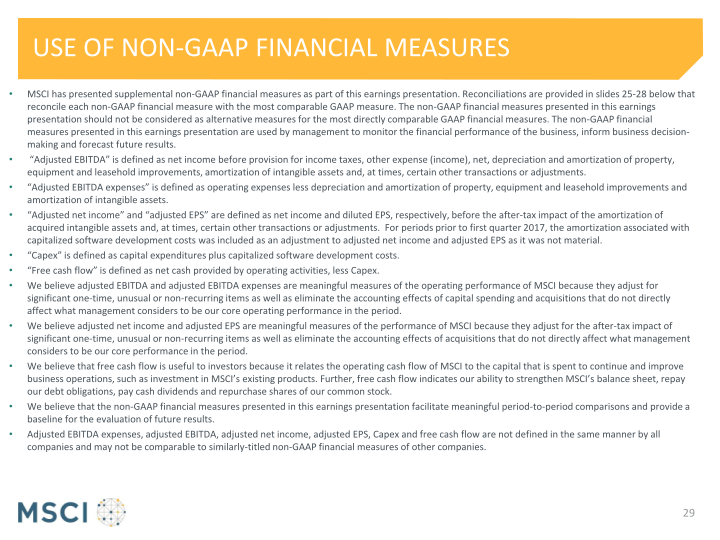 Msci Third Quarter 2017 Earnings Presentation slide image #30