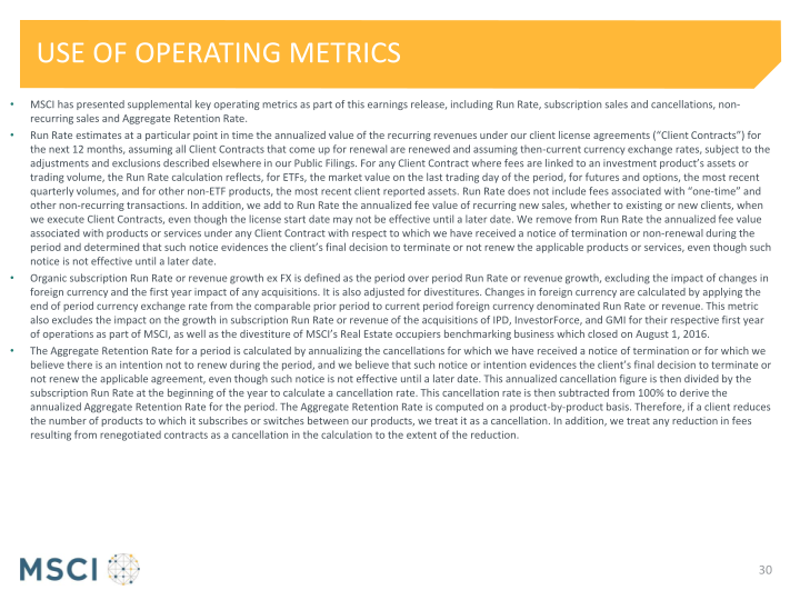 Msci Third Quarter 2017 Earnings Presentation slide image #31